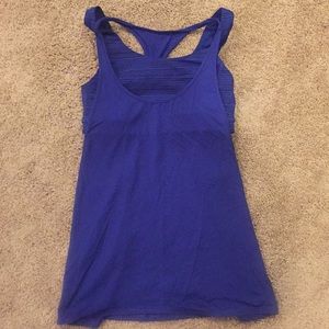 Lululemon cobalt tank with built in bra